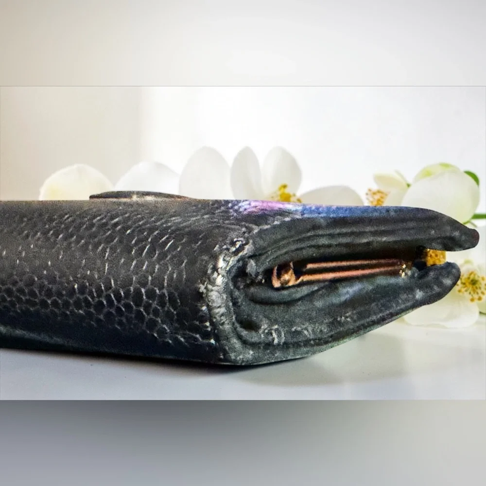 Chanel Caviar Timeless CC Long Wallet RICH BLACK LEATHER KISS Lock💋 - Picture 10 of 16